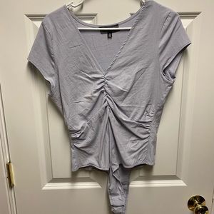 Soft chambray fitted bodysuit
